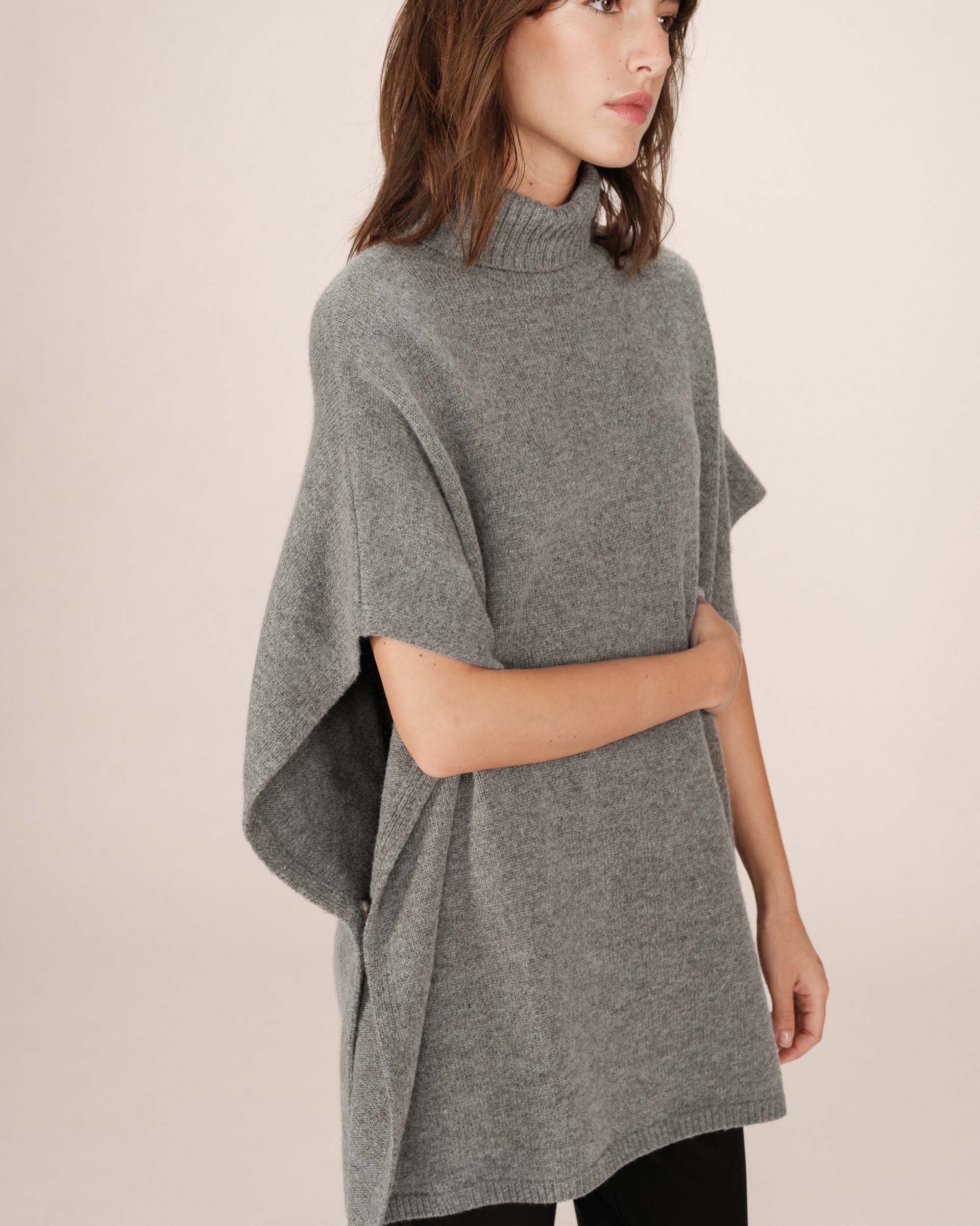 Charcoal Poncho Sweater Season