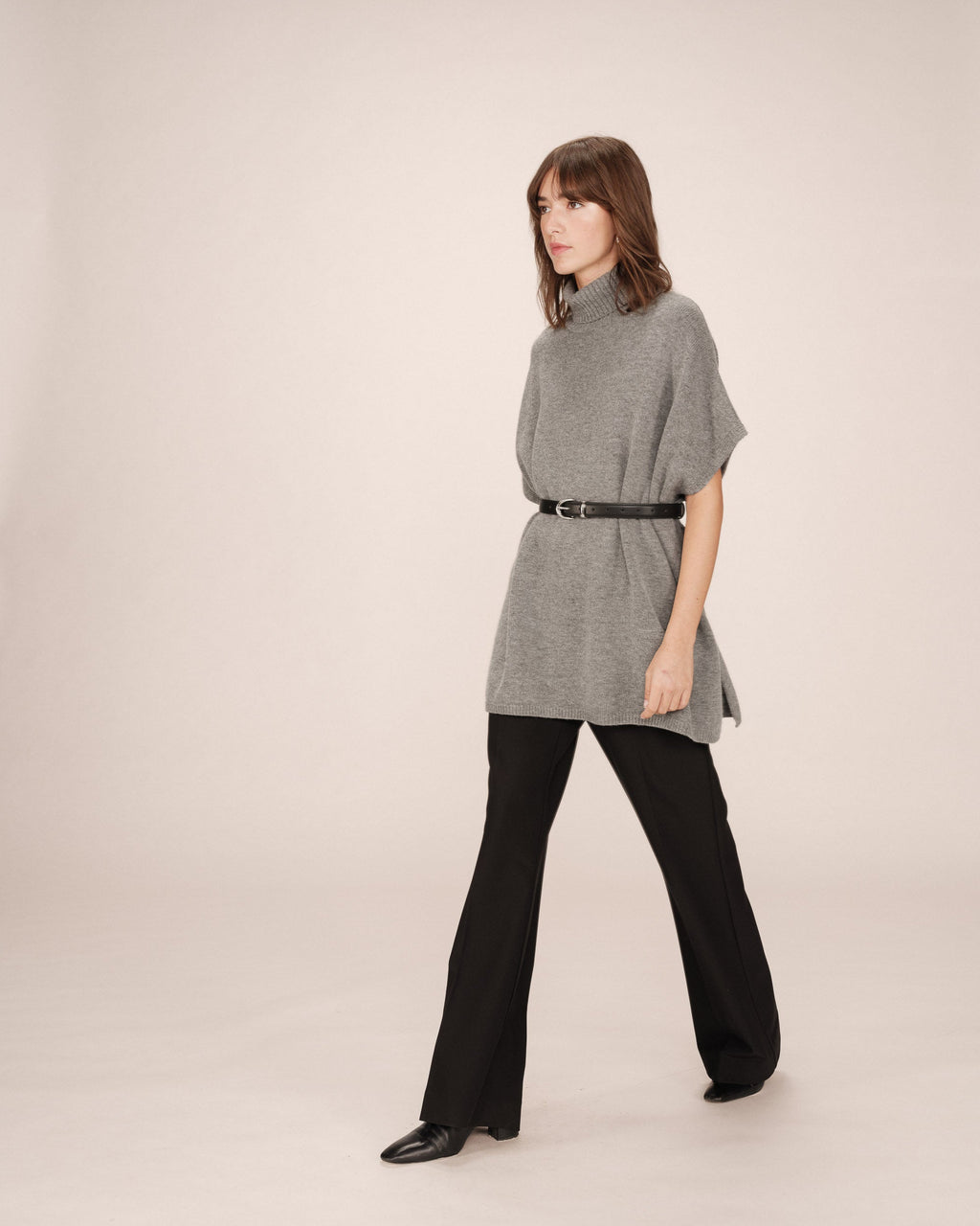 Charcoal Poncho Sweater Season