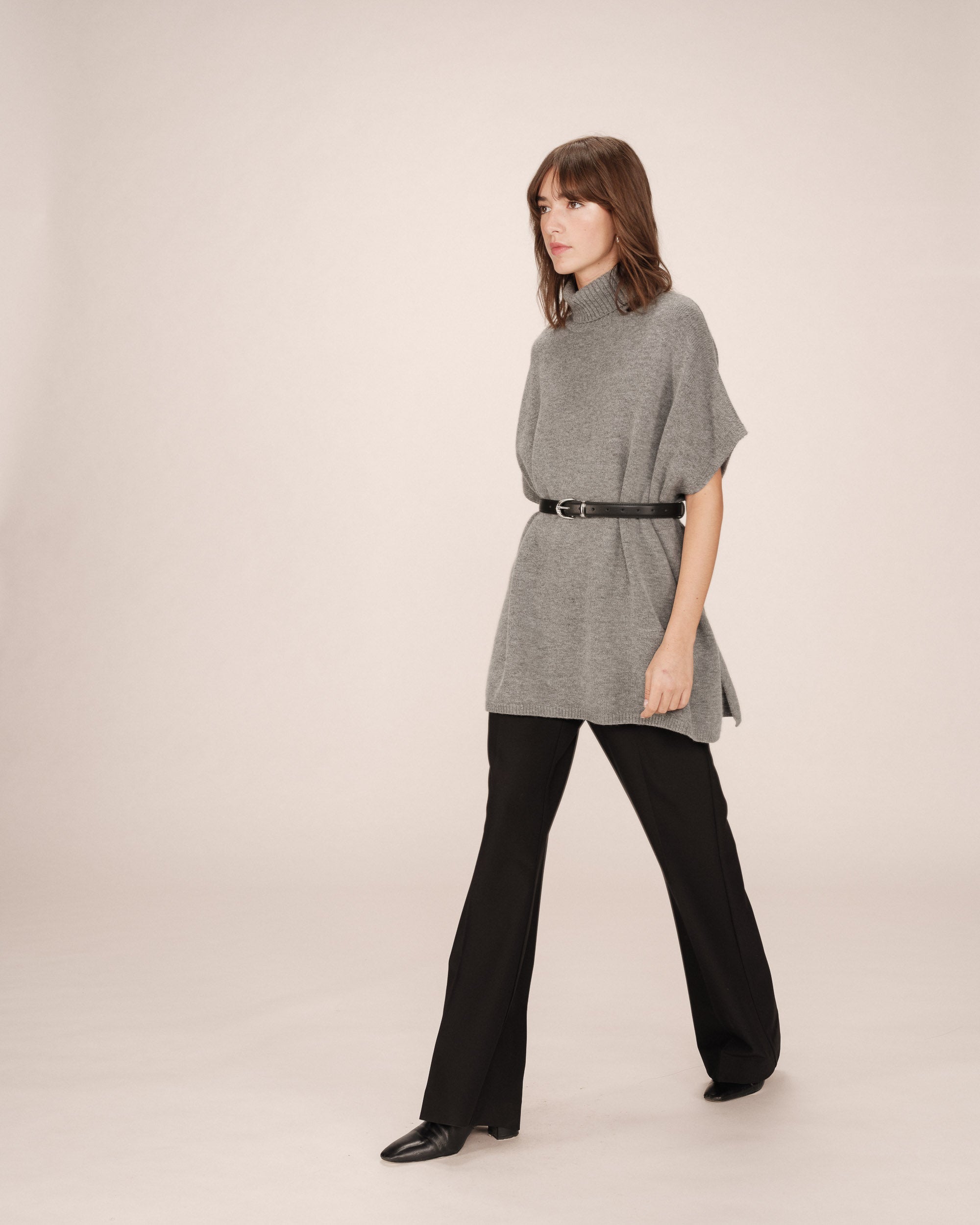 Charcoal Poncho Sweater Season