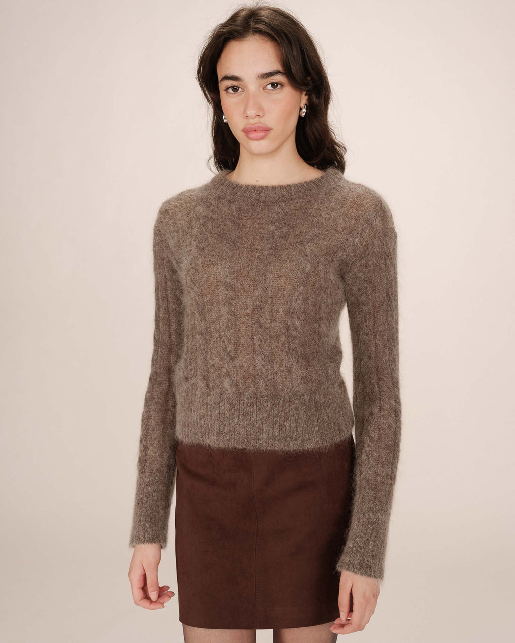 Pull Torsade Taupe Sabin