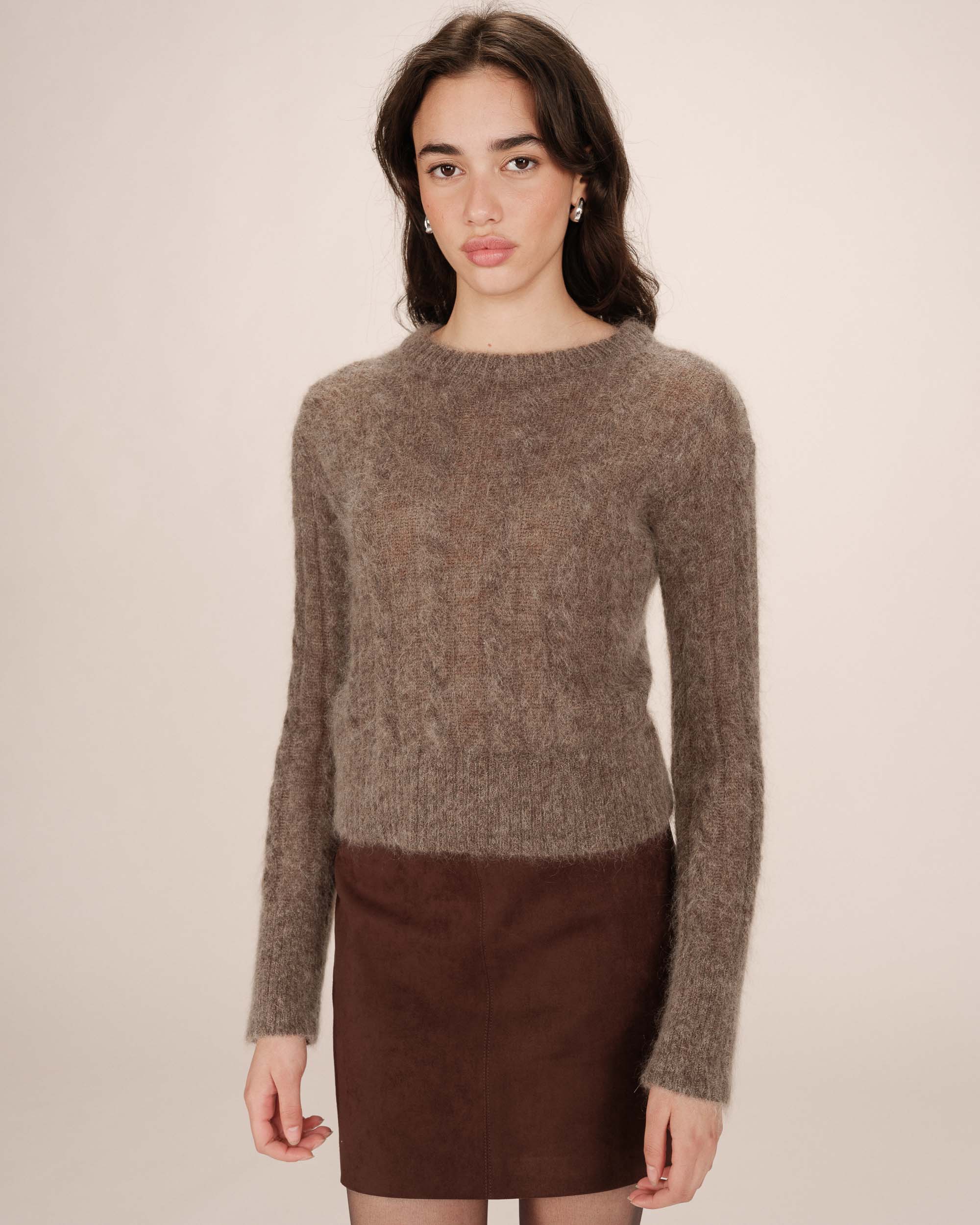 Pull Torsade Taupe Sabin