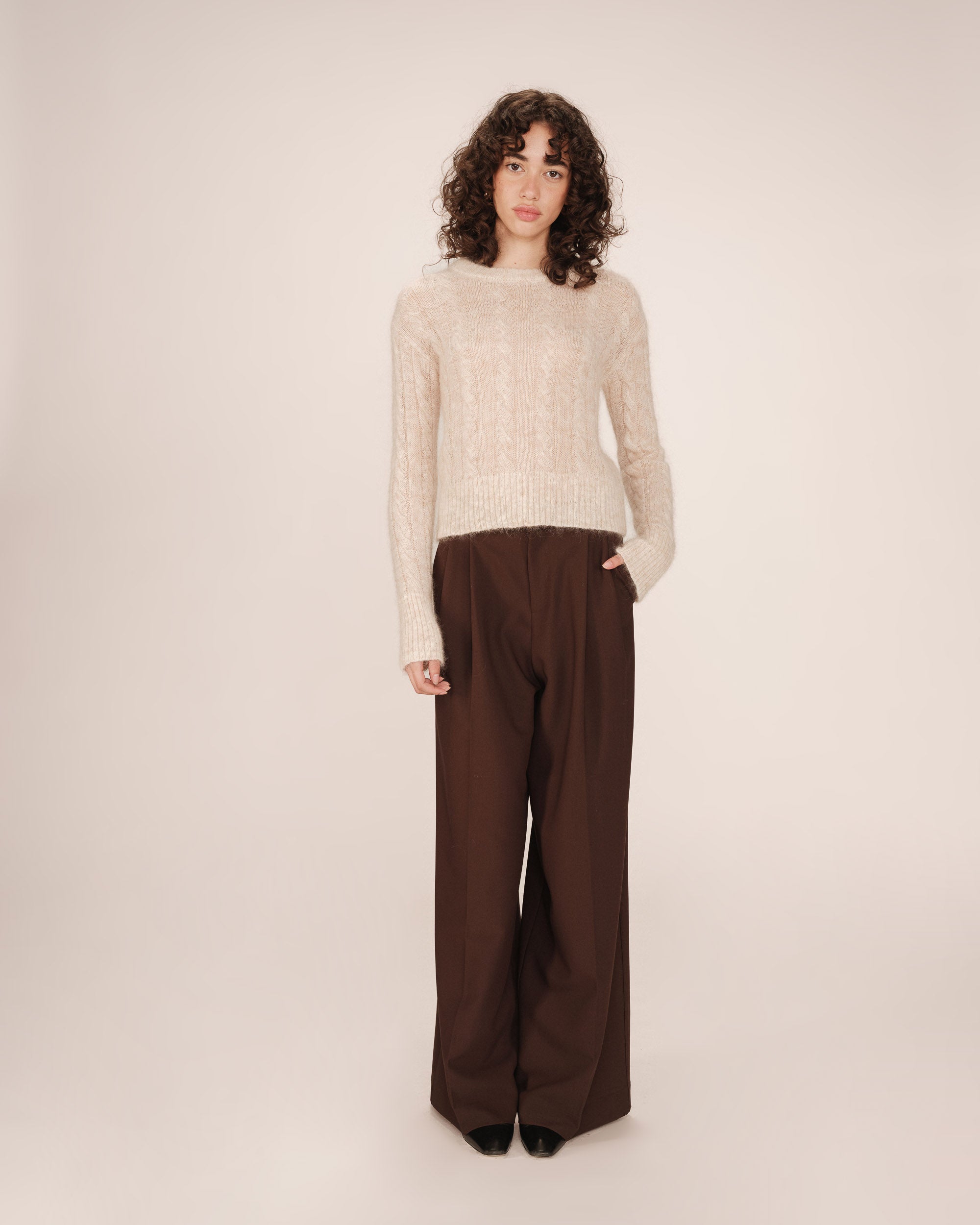 Vanilla Cable-Knit Jumper Sabin