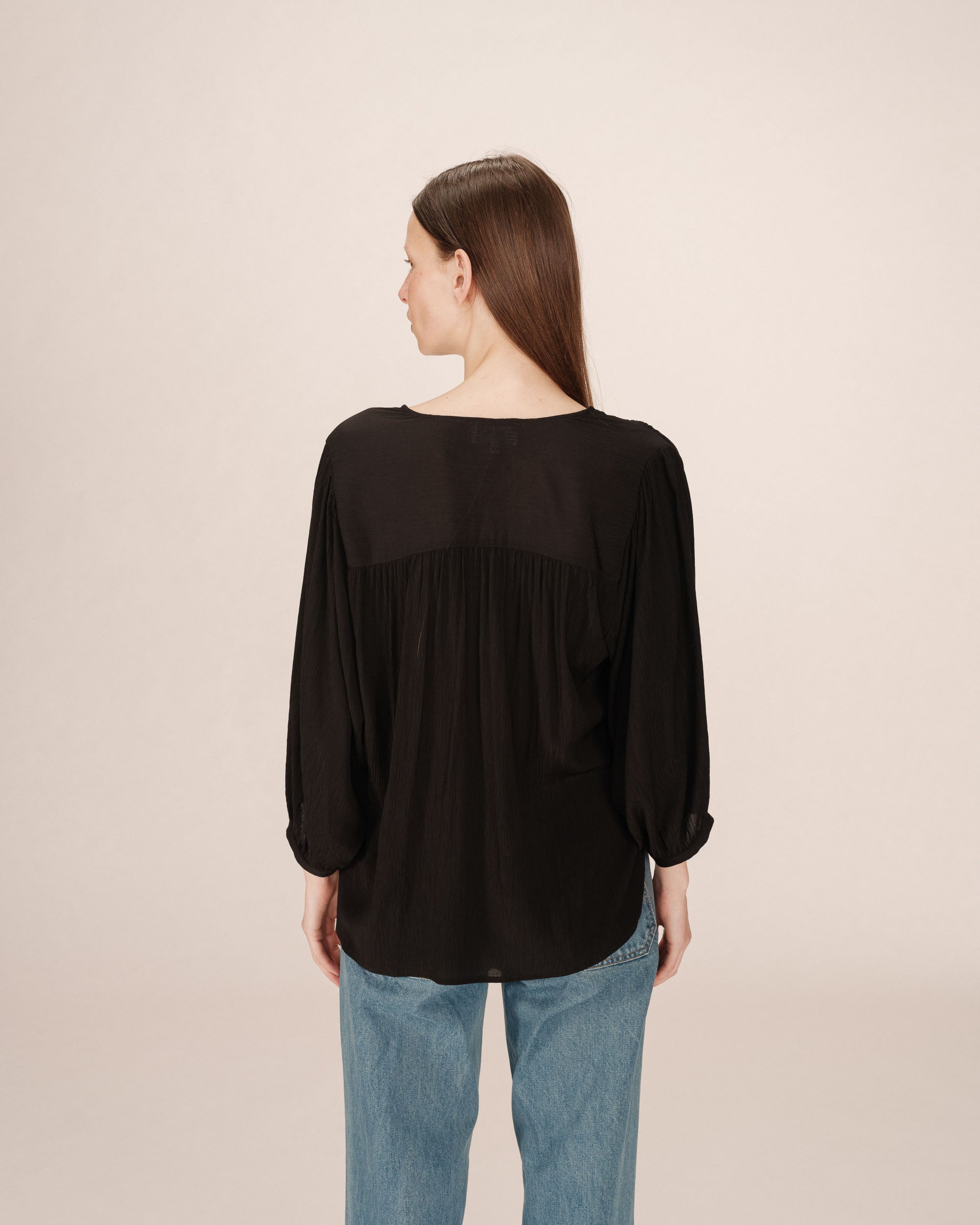 Blouse Droite Fluide Noir Solo