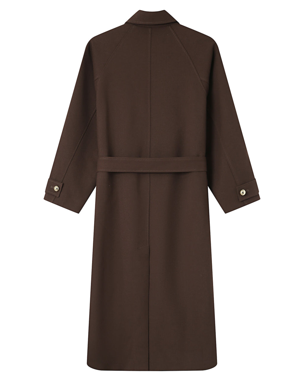 Trench Long Boutons Dorés Chocolat Scott