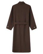 Trench Long Boutons Dorés Chocolat Scott