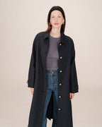 Trench Long Boutons Dorés Marine Scott