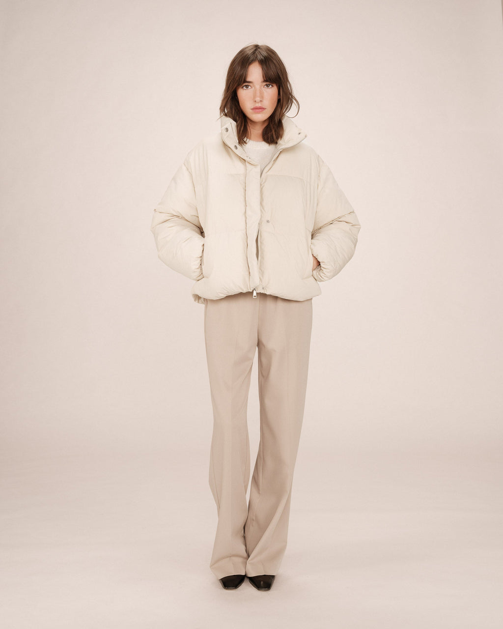 Doudoune Courte Beige Sonic