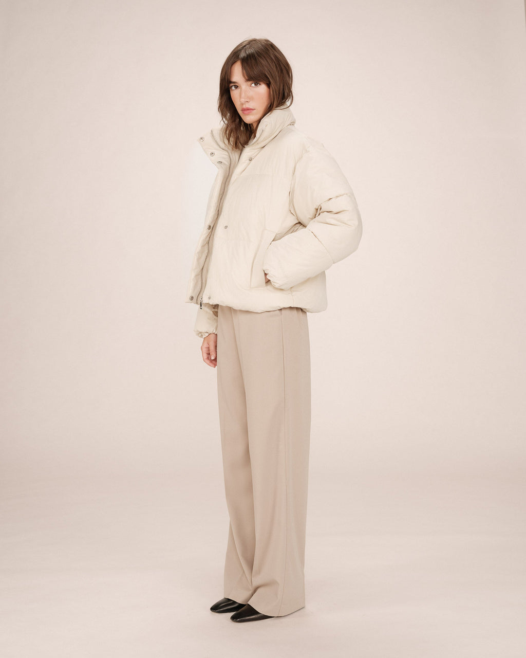 Doudoune Courte Beige Sonic
