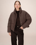 Sonic Short Puffer Jacket - Chocolate