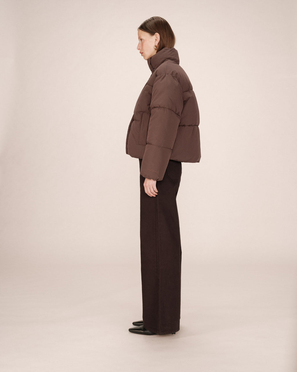 Sonic Short Puffer Jacket - Chocolate