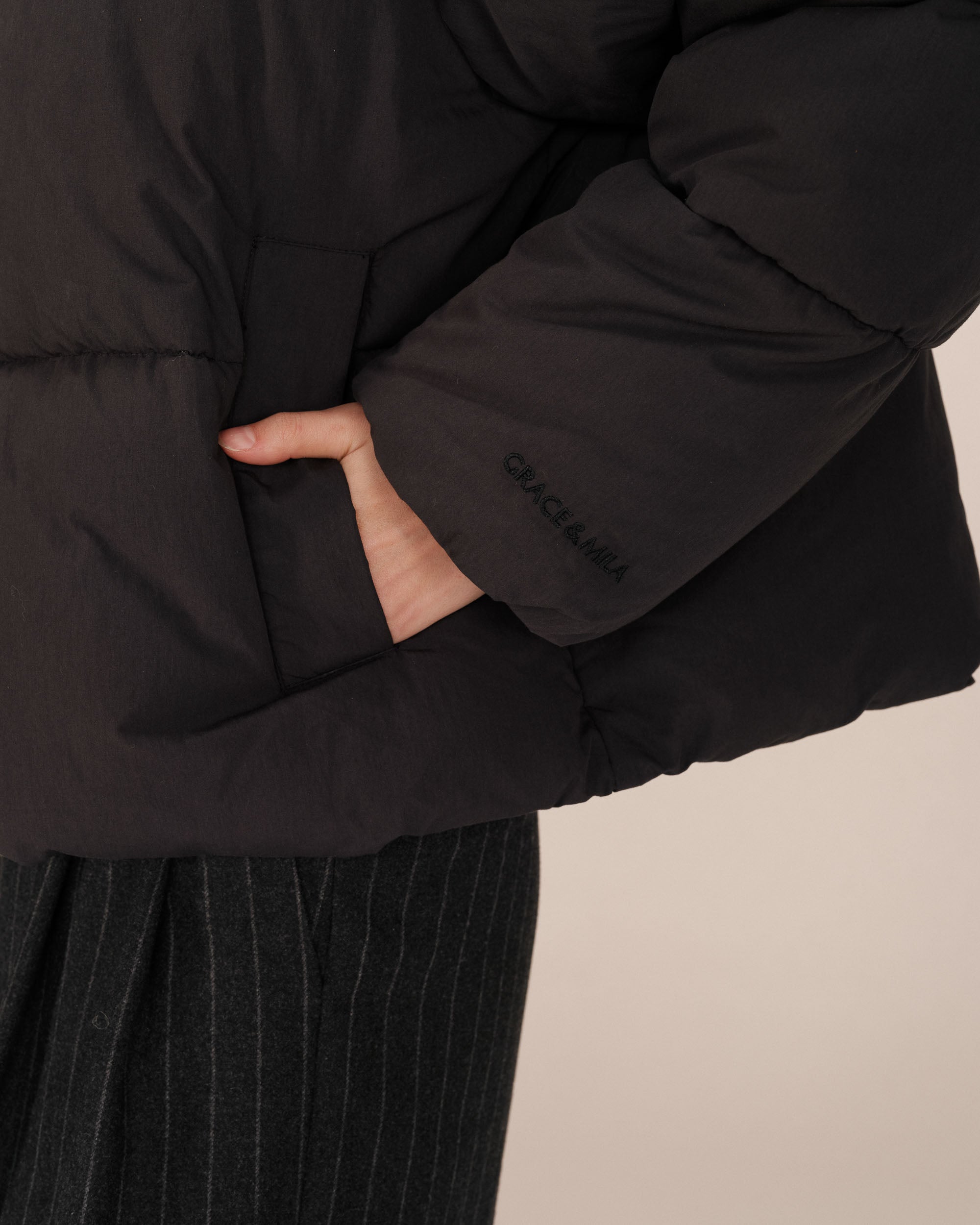 Sonic Short Black Puffer Jacket