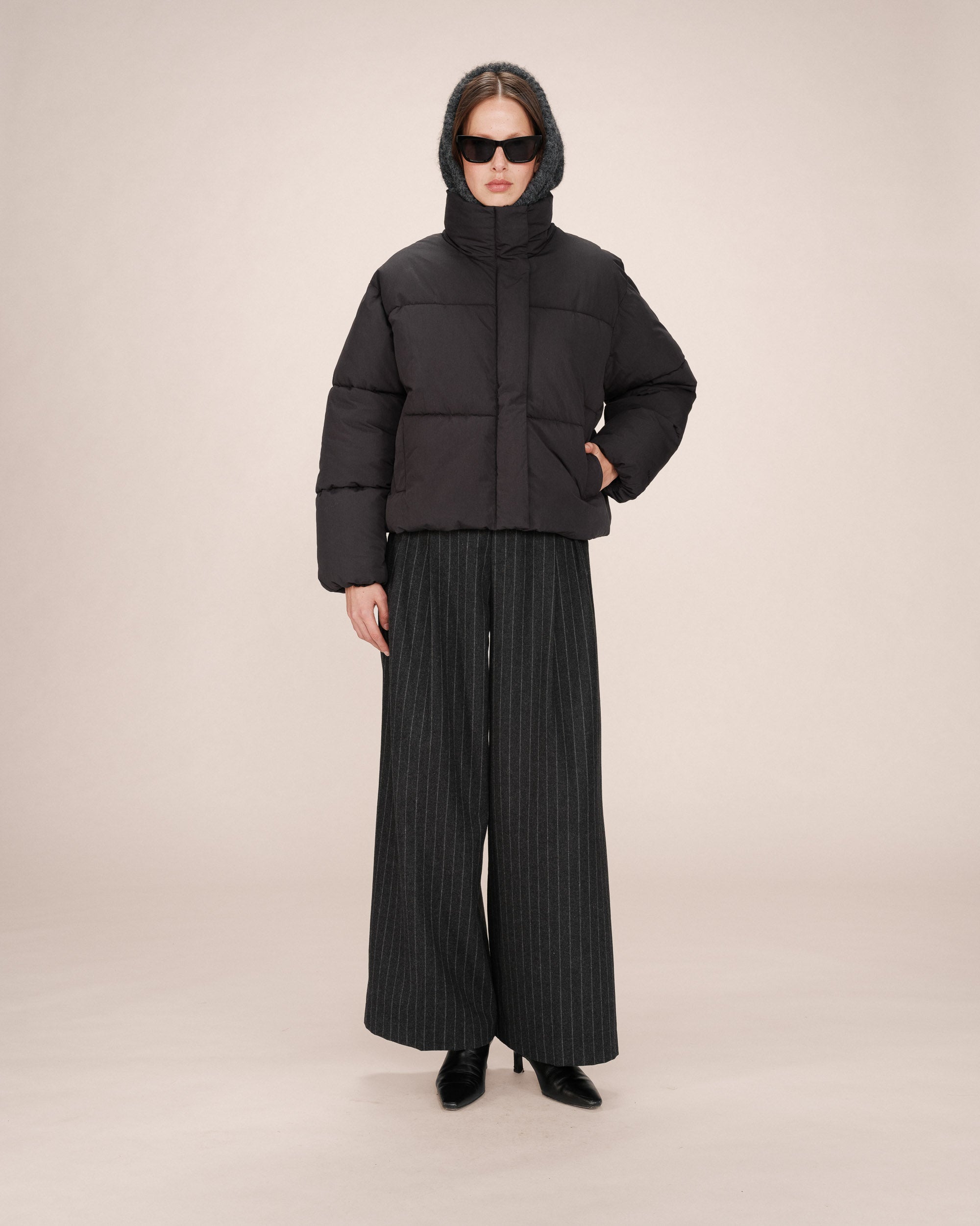 Sonic Short Black Puffer Jacket