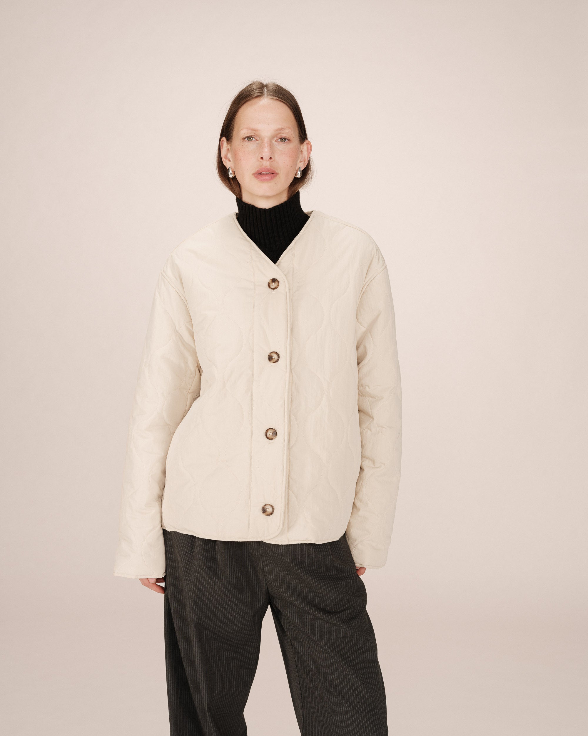 Doudoune Matelassée Beige Shania