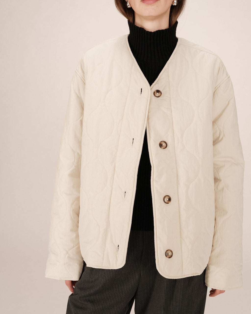 Doudoune Matelassée Beige Shania