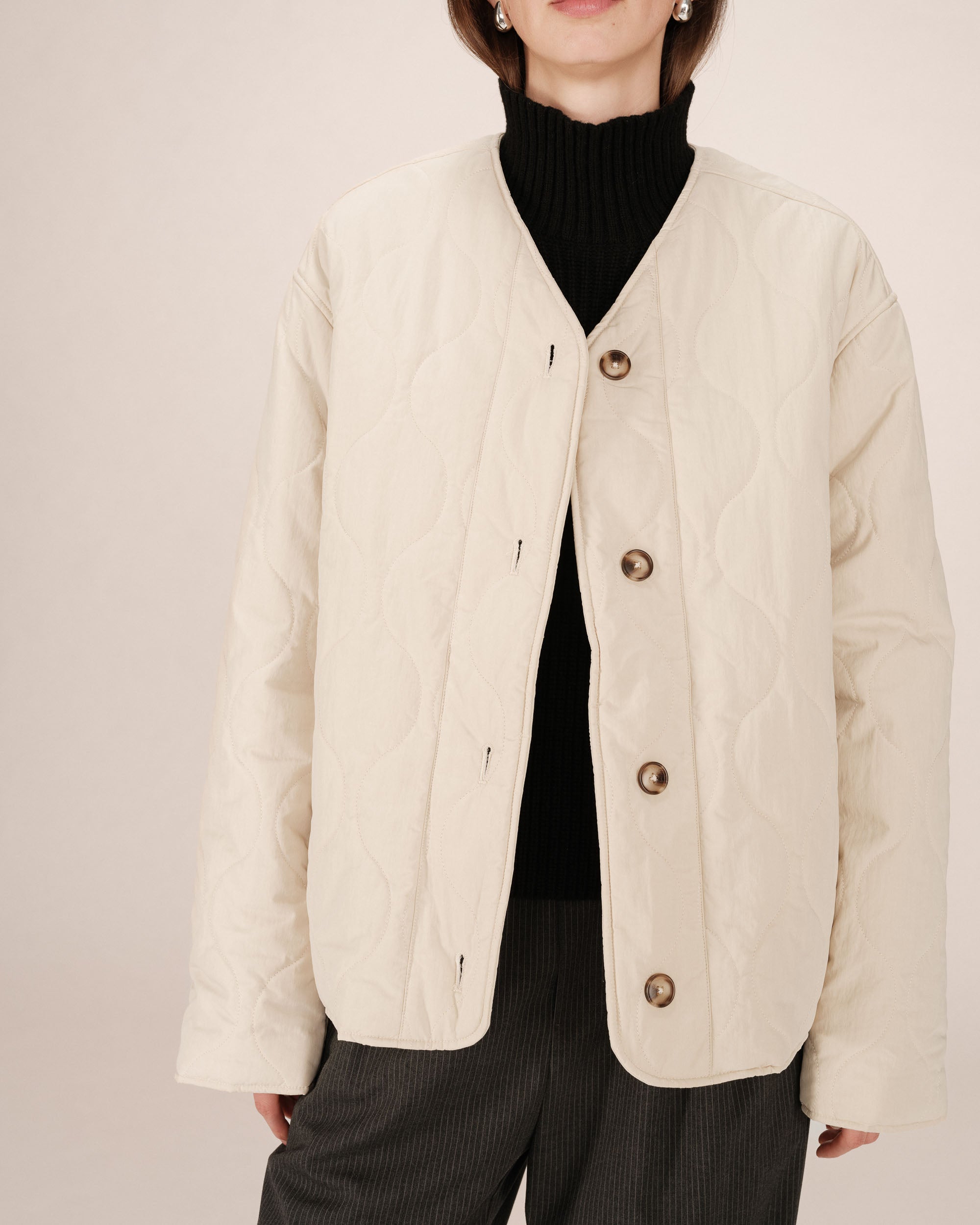 Doudoune Matelassée Beige Shania