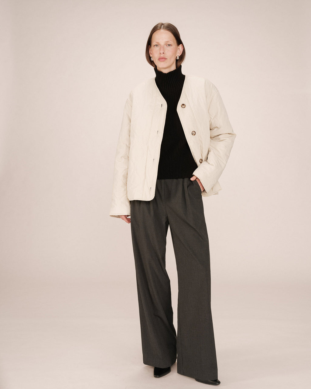 Doudoune Matelassée Beige Shania