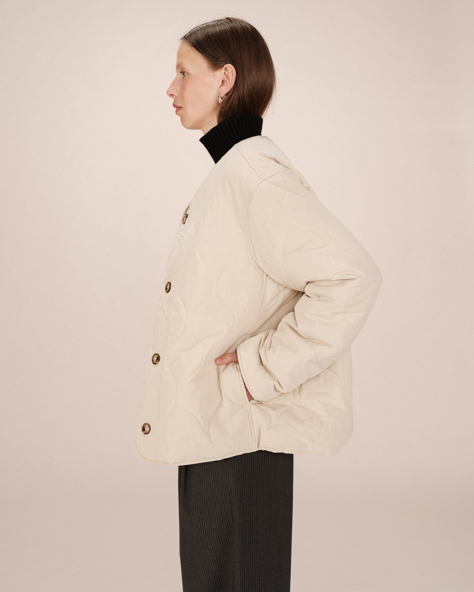 Doudoune Matelassée Beige Shania