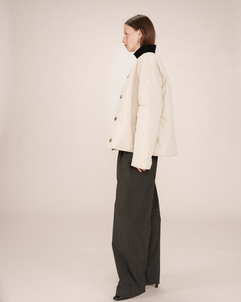 Doudoune Matelassée Beige Shania