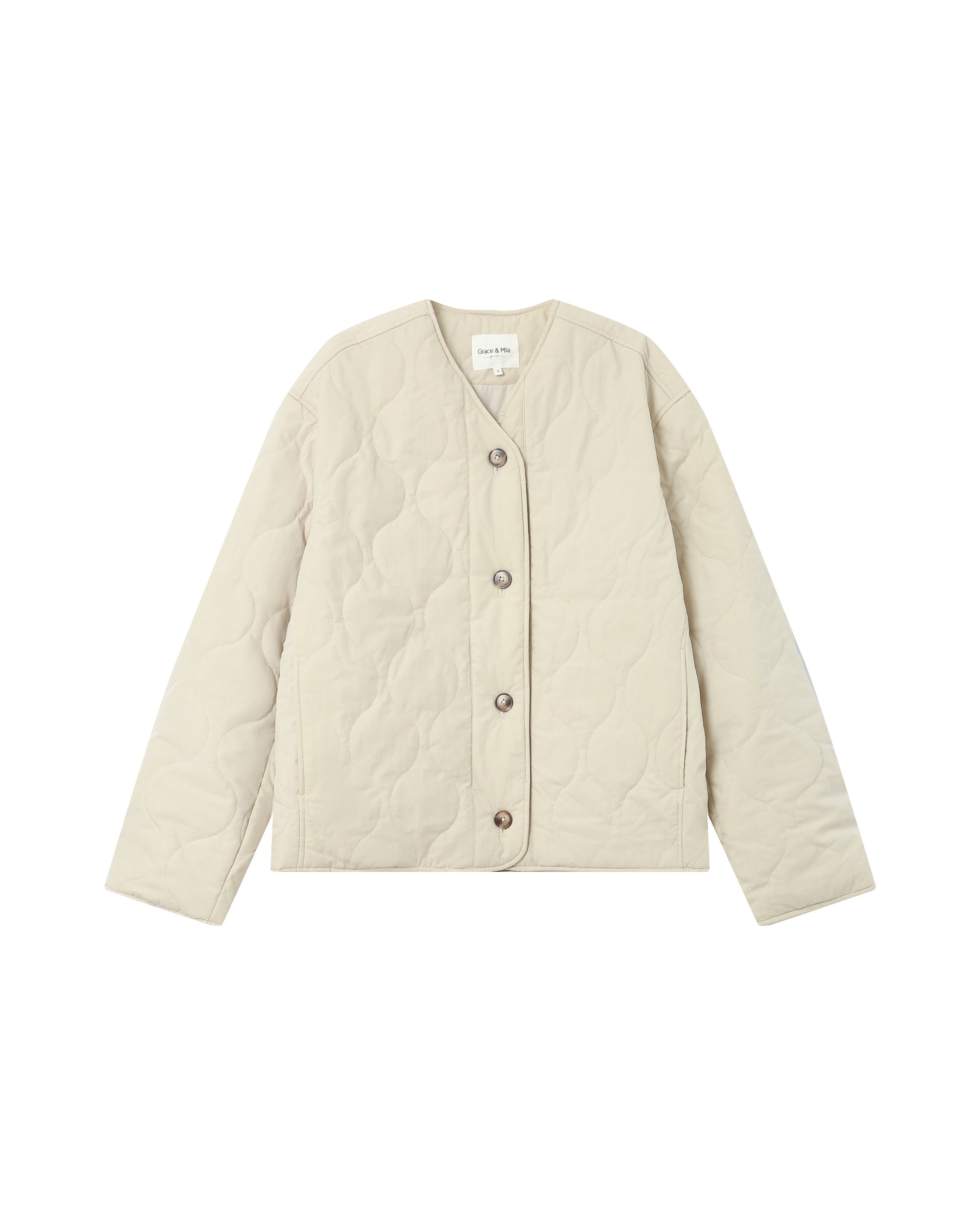 Doudoune Matelassée Beige Shania