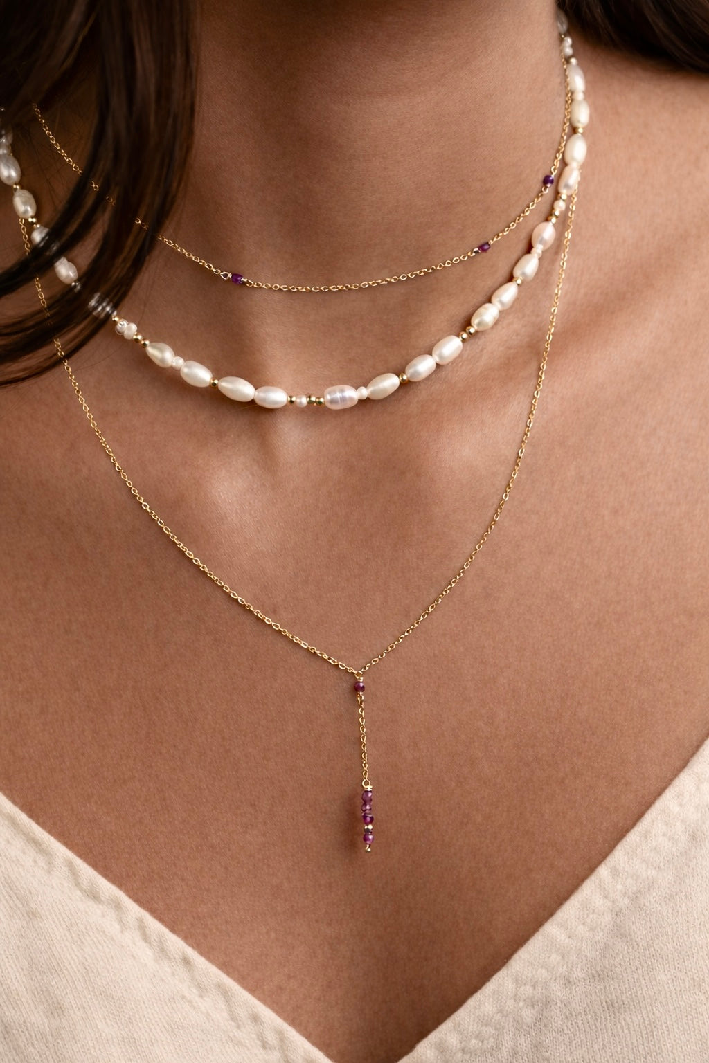 Collana-Bracciale Satellite - Rubino