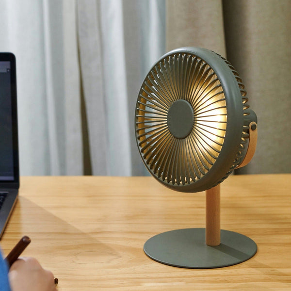 Lámpara-Ventilador de Escritorio - Verde Caqui