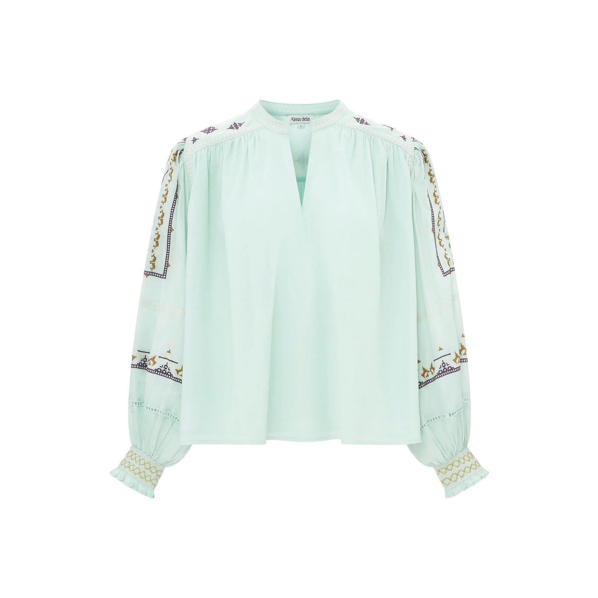 Alma Deia - Blouse Brodée - Bleu - Femme