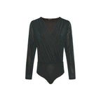 Alma Deia - Body Cache-Cœur En Glitters - Bleu Vert - Femme