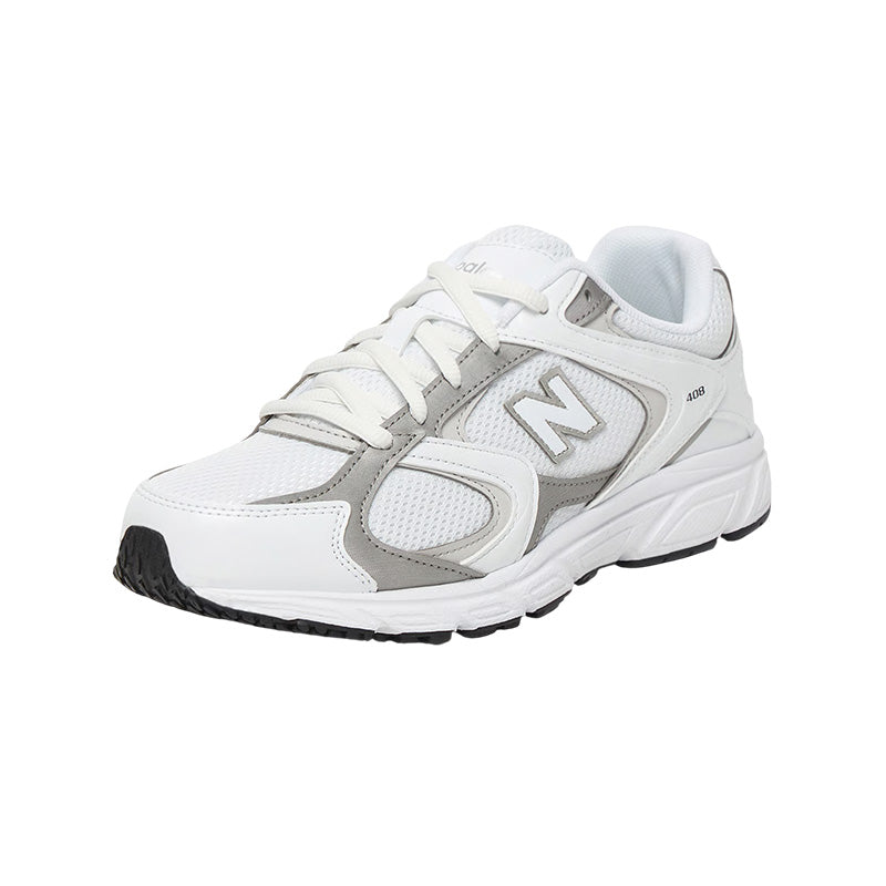 New Balance G408 Junior Trainers - White, Grey, Black