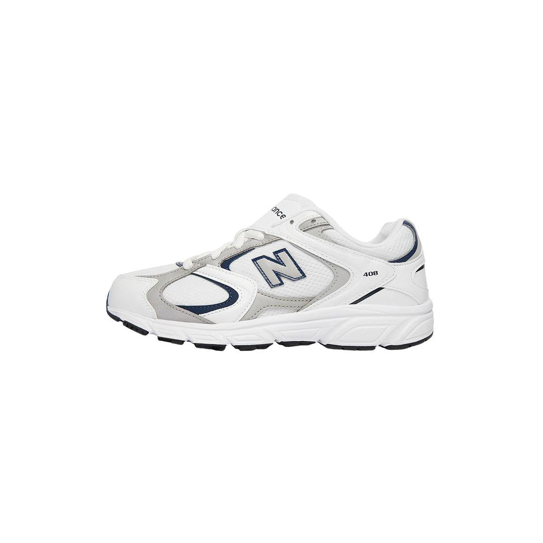 Junior New Balance G408 Trainers - White, Grey, Navy
