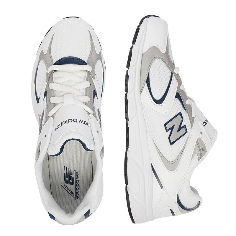 Junior New Balance G408 Trainers - White, Grey, Navy