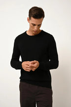 4-Ply Round Neck Jumper - Gabin - Black