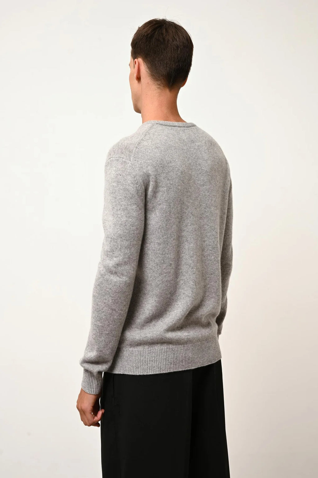 4-Ply Crew-Neck Jumper - Gabin - Mottled Cloud Grey