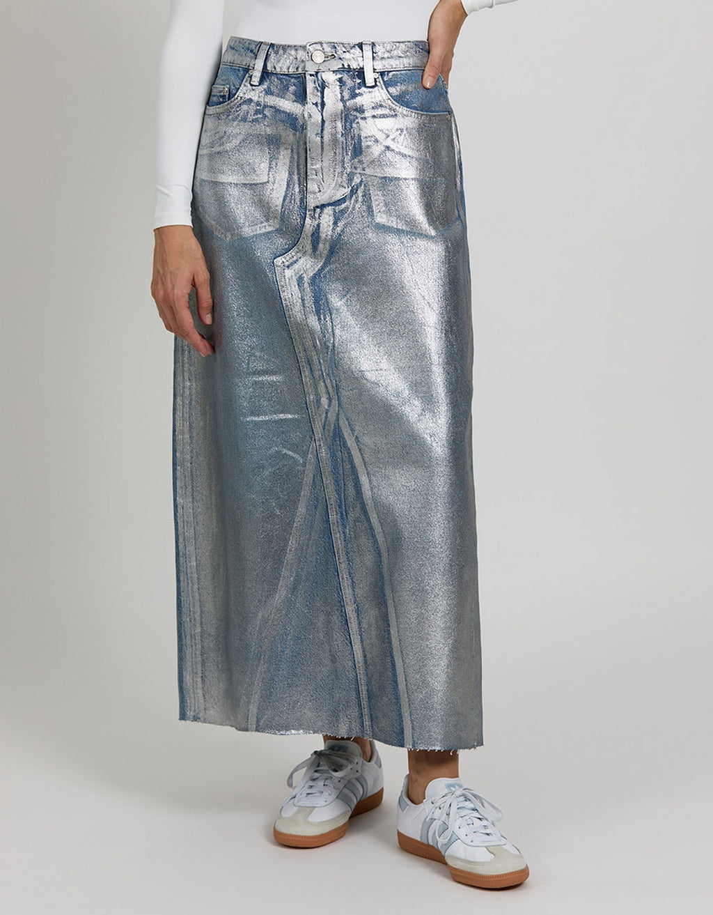 Jupe Gael Coated - Silver - Femme