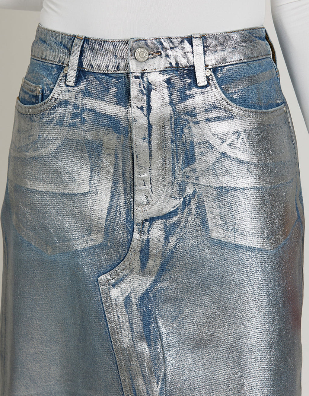 Jupe Gael Coated - Silver - Femme