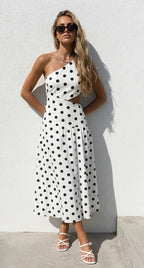 Vestido Gaia - Blanco/Negro
