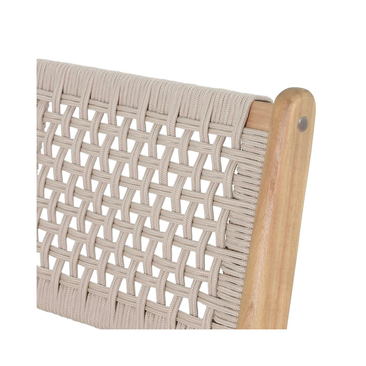 Kuta - Zestaw 2 hokerów H66 cm - Drewno akacjowe i lina