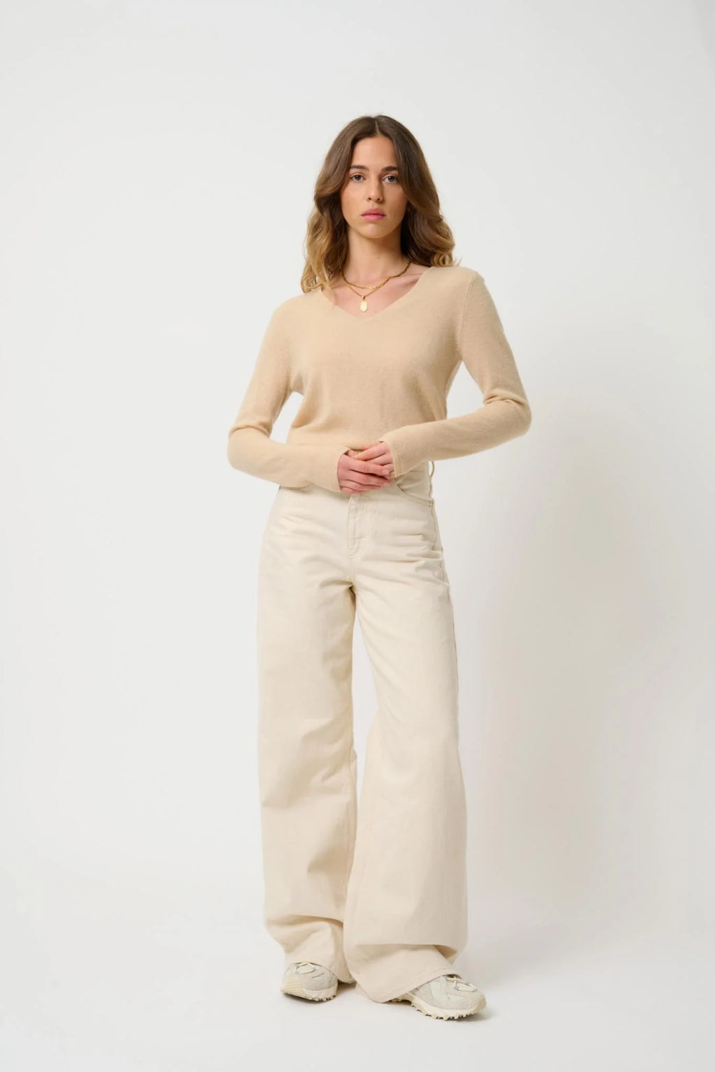 V-Neck Jumper - Galise - Sable
