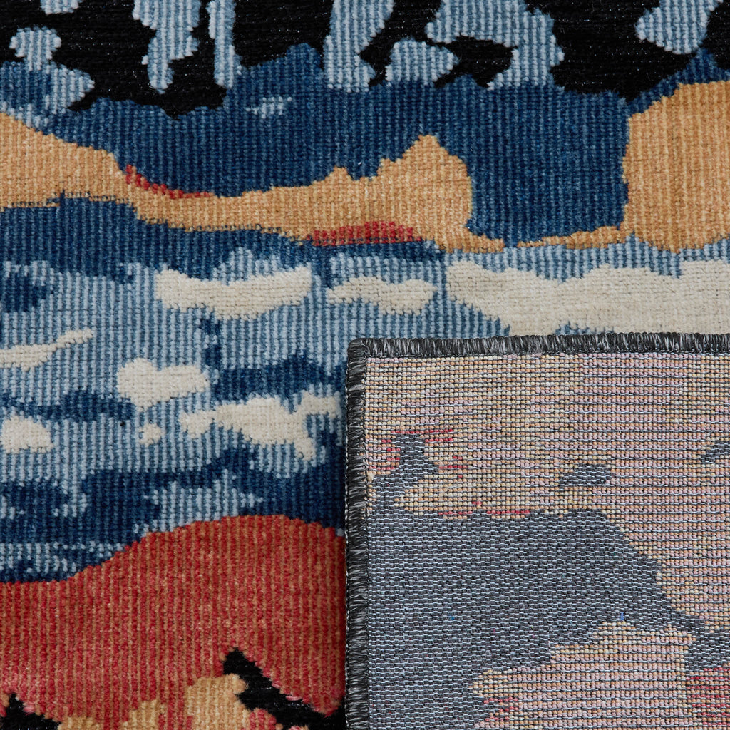 Rectangular black rug with abstract and colorful pattern - GARDEN Garden