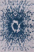 Rectangular gray rug with blue abstract pattern - GARDEN Garden