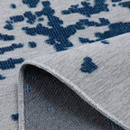 Rectangular gray rug with blue abstract pattern - GARDEN Garden