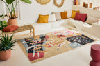 Rectangular beige rug with colorful artistic patterns - GARDEN Garden