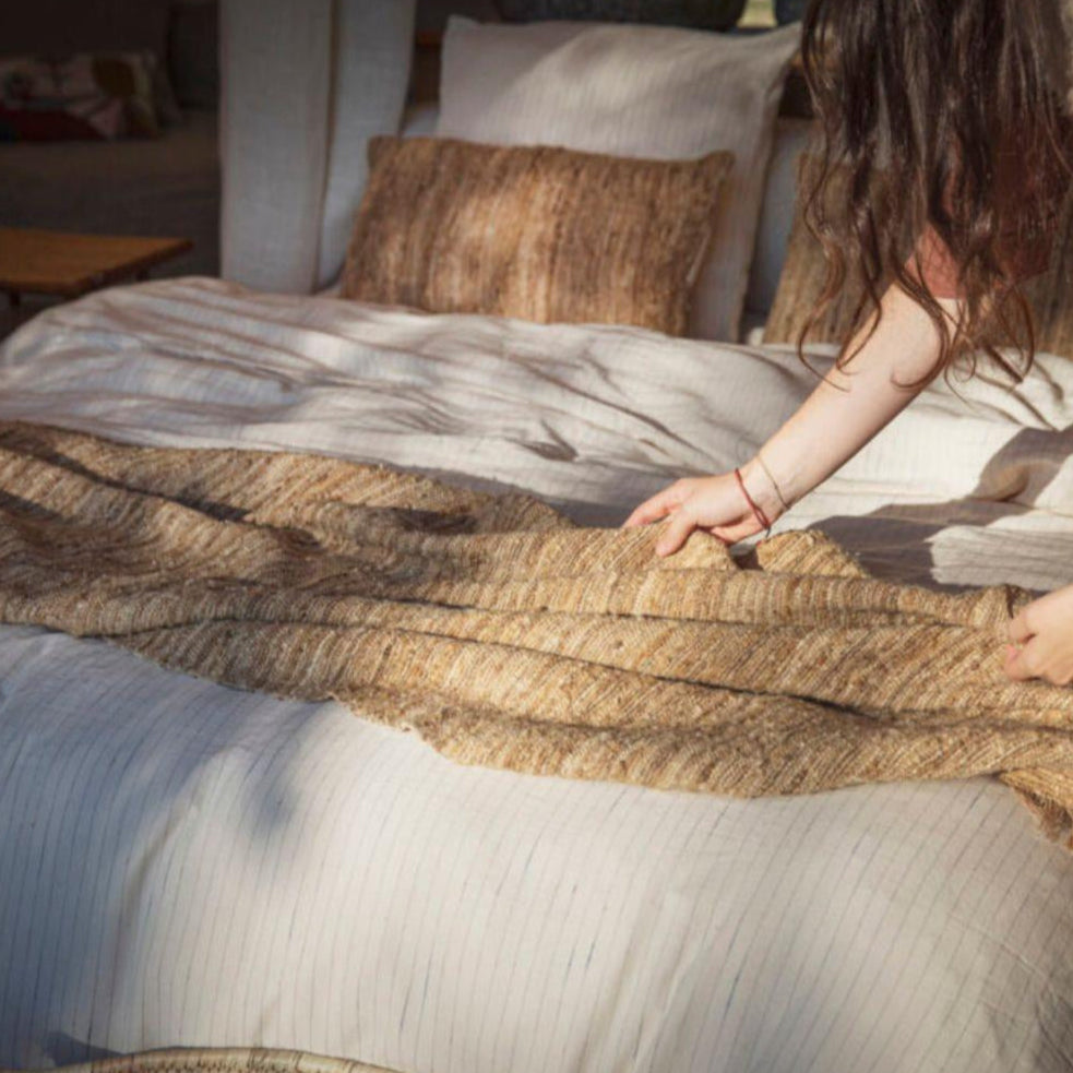 Plaid Avec Soie - Garance - Miel
