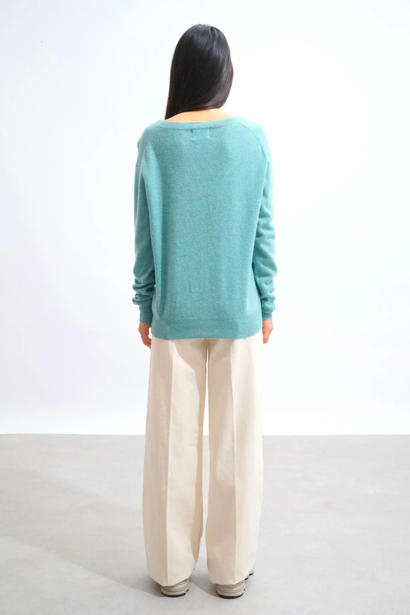 Pull Col V - Gardoria - Vert Chiné