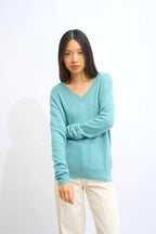 Pull Col V - Gardoria - Vert Chiné