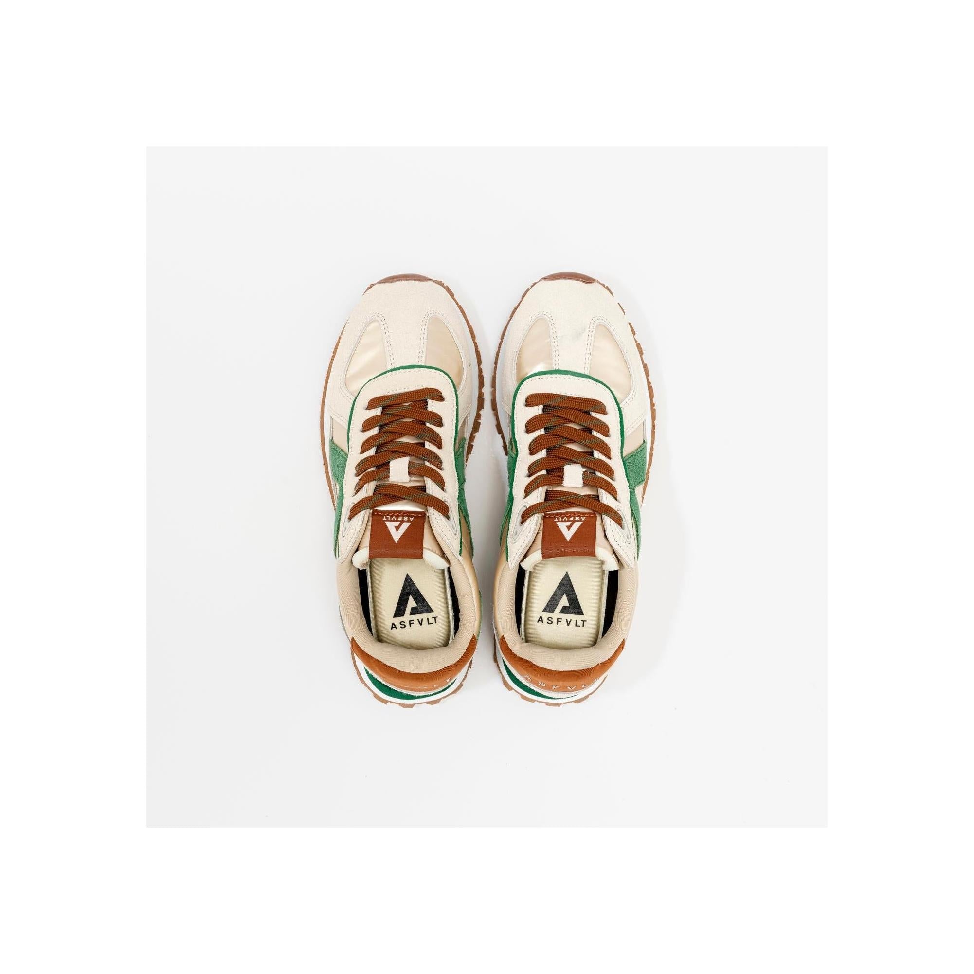 Gate Turtle Sneakers-Green-Cognac