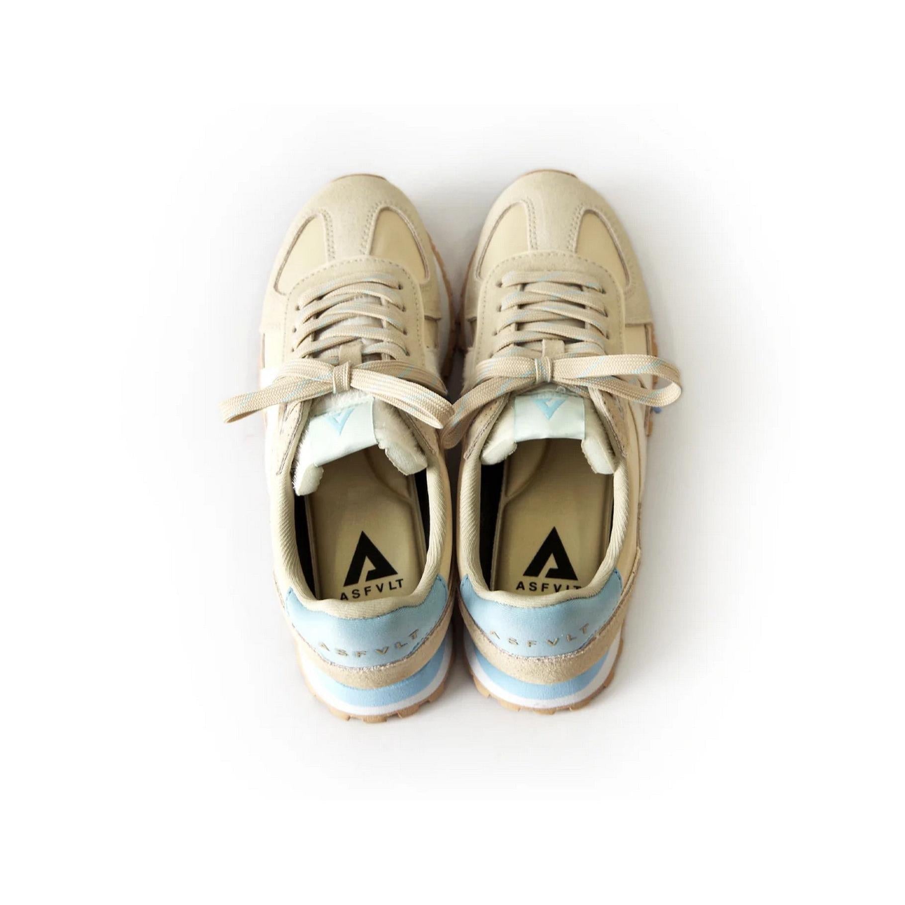 Sneakers Gate - Off White/Beige Pony Hair/Blue