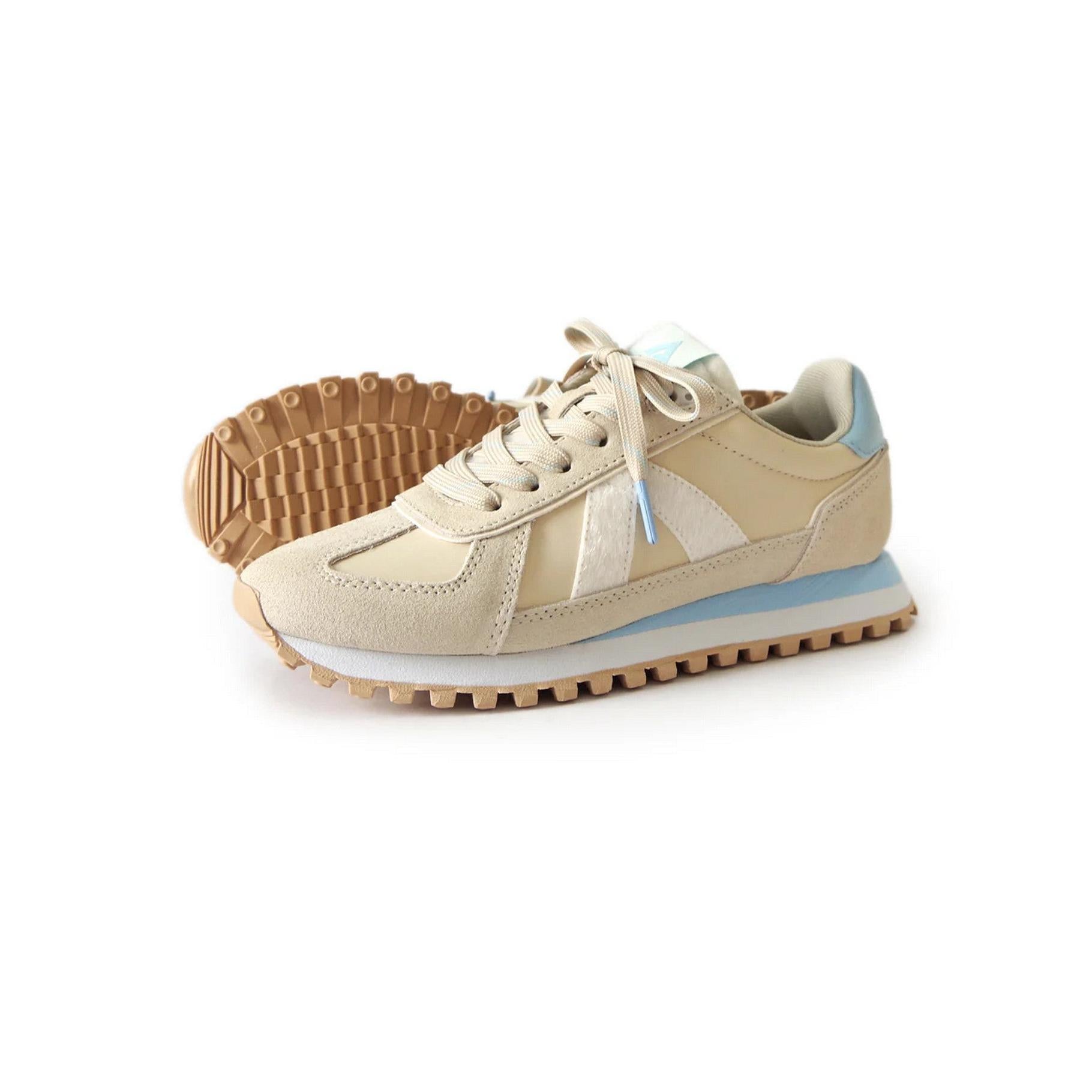 Sneakers Gate - Off White/Beige Pony Hair/Blue
