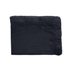 Gatsby Fringed Mixed-Material Throw - Charcoal