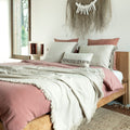 Gatsby Bi-Material Fringed Plaid - Natural Color
