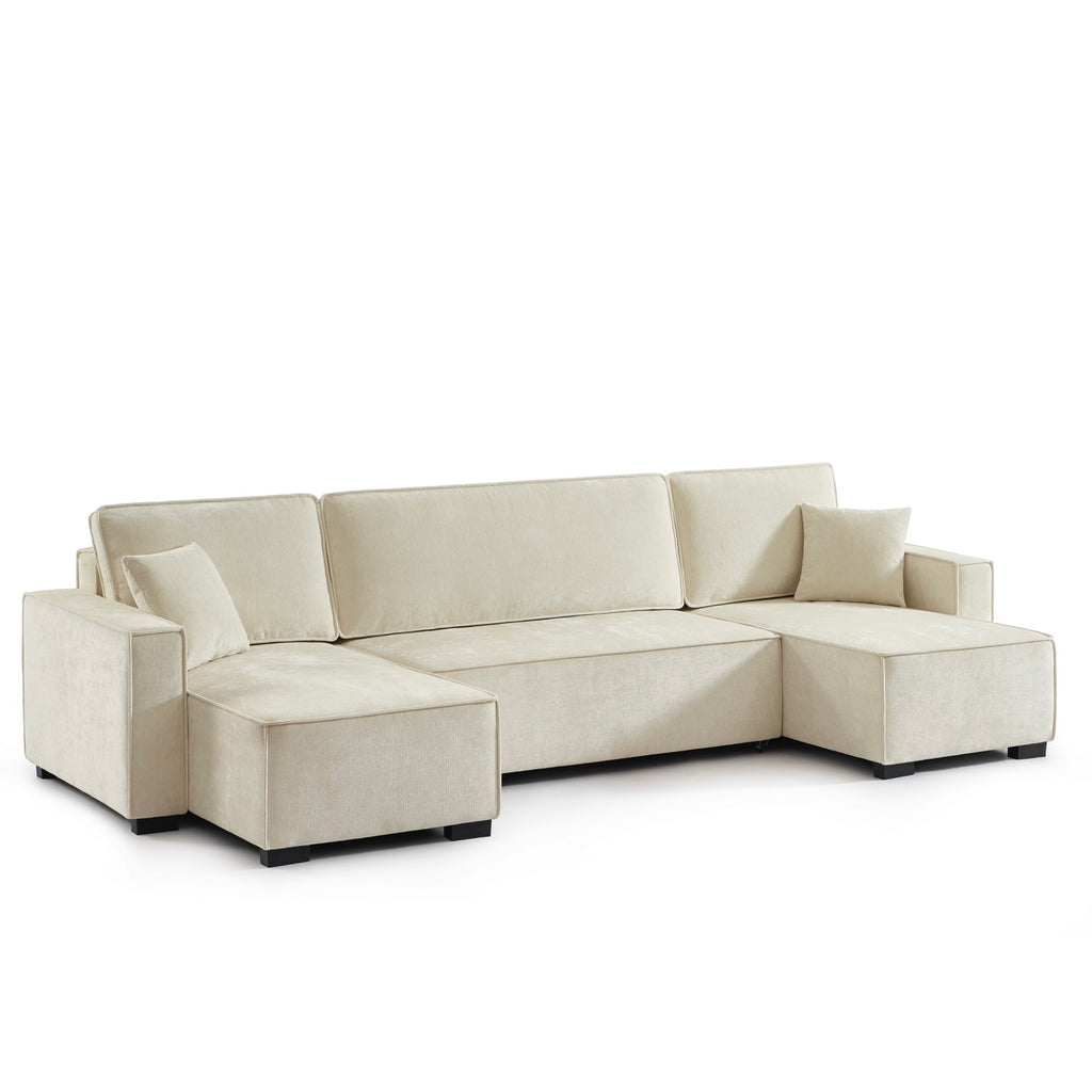 Gavi – U-Form-Wohnlandschaft 6-Sitzer – Stoff Beige